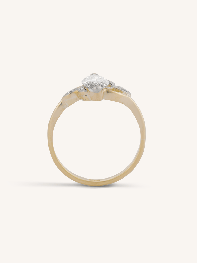 Edwardian 1.15 Carat Marquise Cut Diamond Antique Engagement Ring