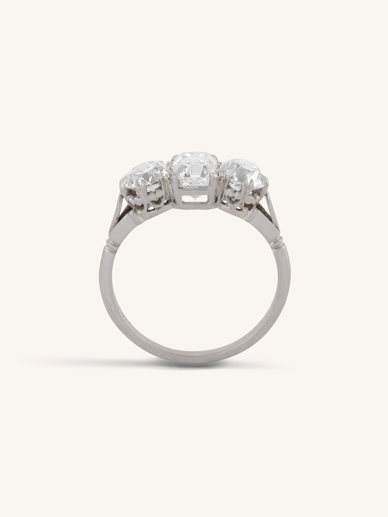 Art Deco Tiffany & Co. Three Stone Platinum Engagement Ring