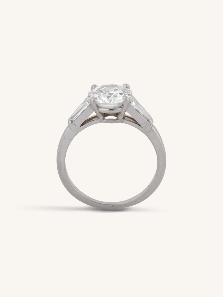 Cartier Midcentury 1.79 Carat Transitional Cut Diamond Vintage Engagement Ring