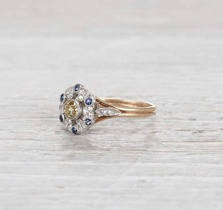 .25 Carat Edwardian Yellow Diamond Ring