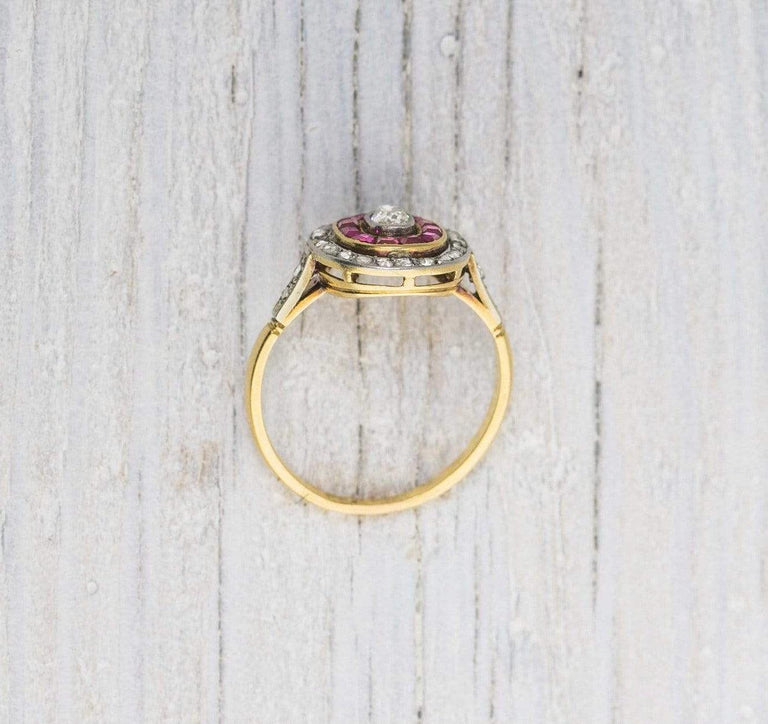 .25 Carat Vintage Ruby & Diamond Edwardian Engagement Ring