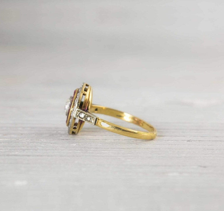 .25 Carat Vintage Ruby & Diamond Edwardian Engagement Ring