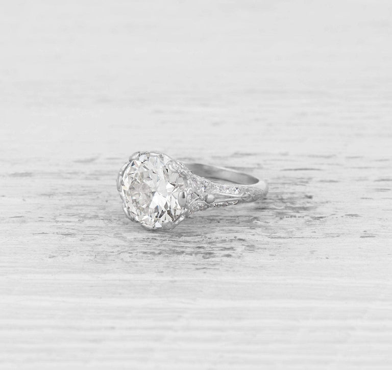 3.47 CARAT EDWARDIAN DIAMOND ENGAGEMENT RING