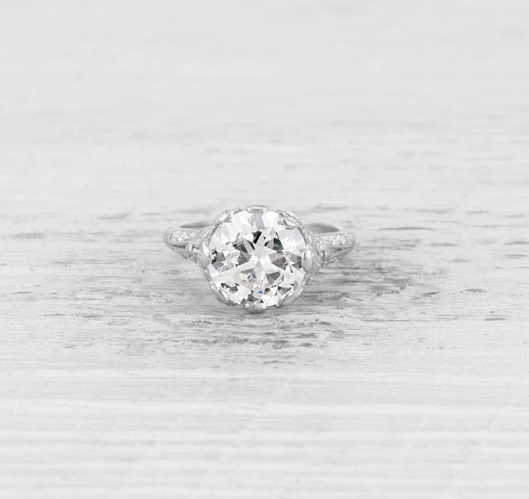 3.47 CARAT EDWARDIAN DIAMOND ENGAGEMENT RING