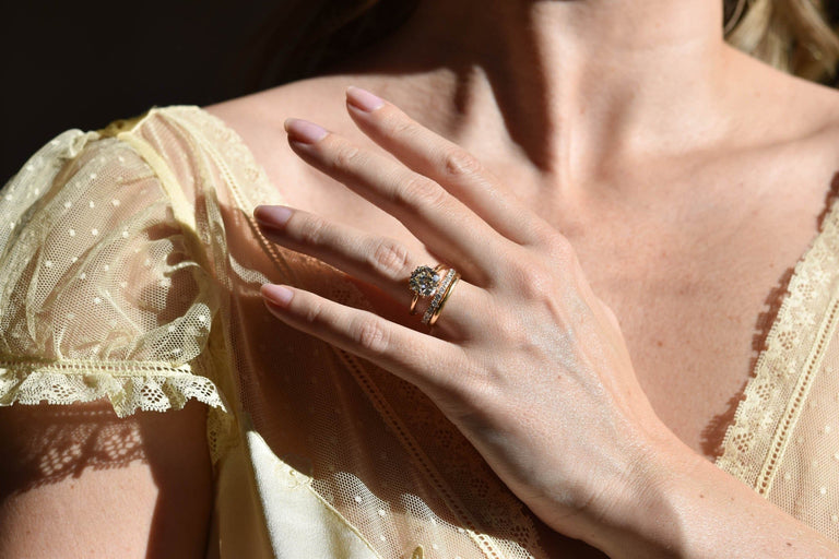 3.60ct Old Mine Cut Diamond Solitaire Engagement Ring in 18k Yellow Gold | Celeste