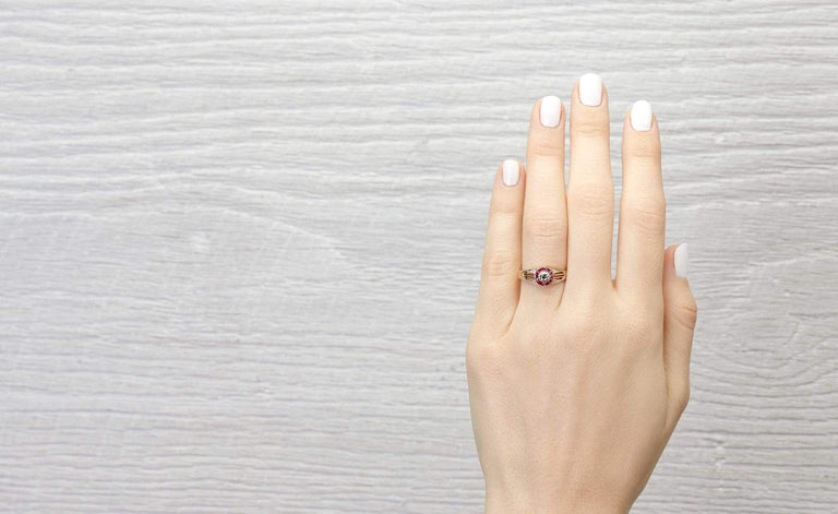 .30 Carat Edwardian Diamond & Ruby Engagement Ring