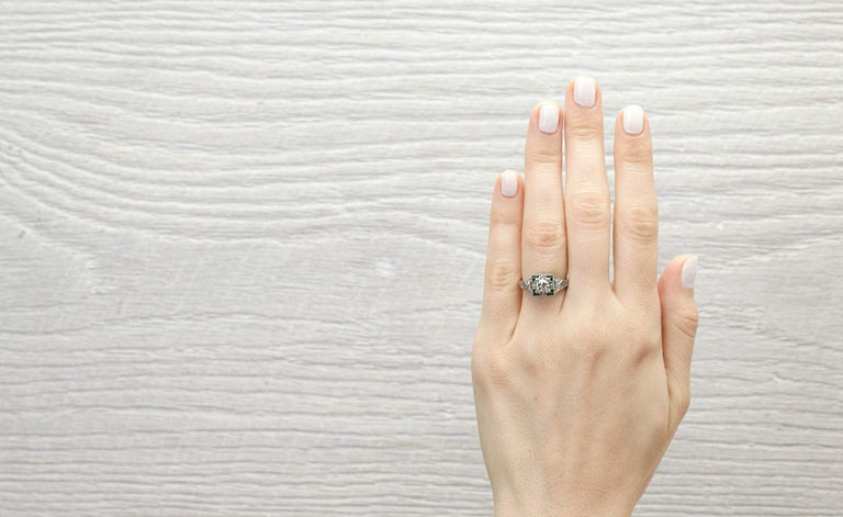 .40 Carat Diamond & Emerald Art Deco Engagement Ring