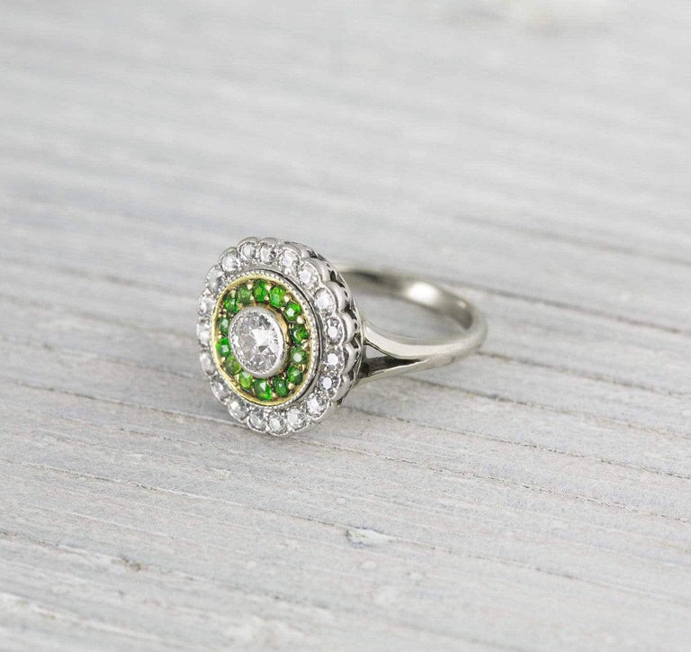 .40 Carat Edwardian Cluster Diamond Engagement Ring