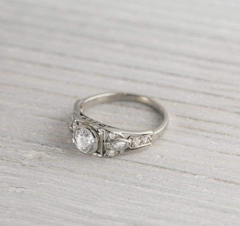 .45 Carat Art Deco Vintage Diamond Engagement Ring