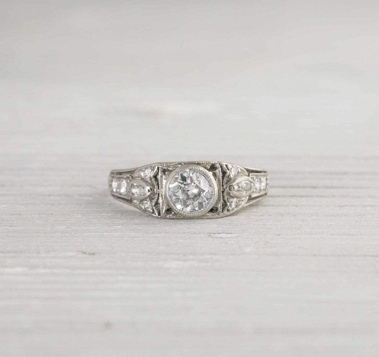 .45 Carat Art Deco Vintage Diamond Engagement Ring