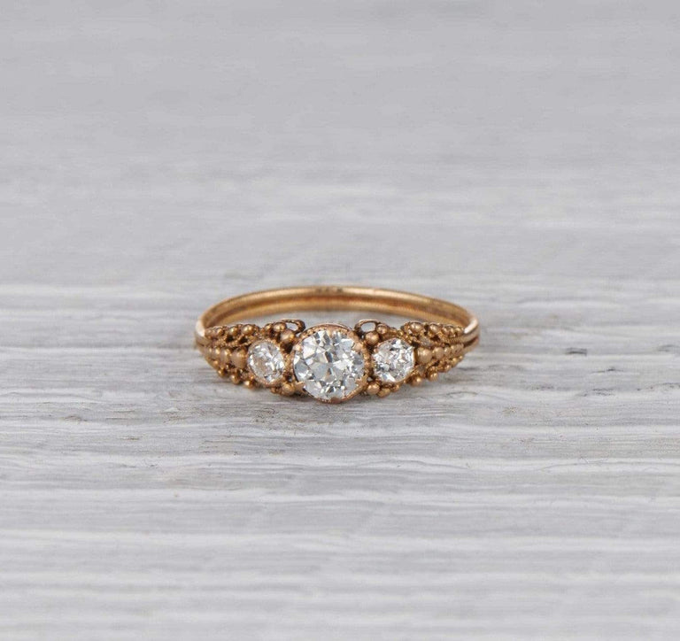 .49 Carat Victorian Three Stone Antique Ring