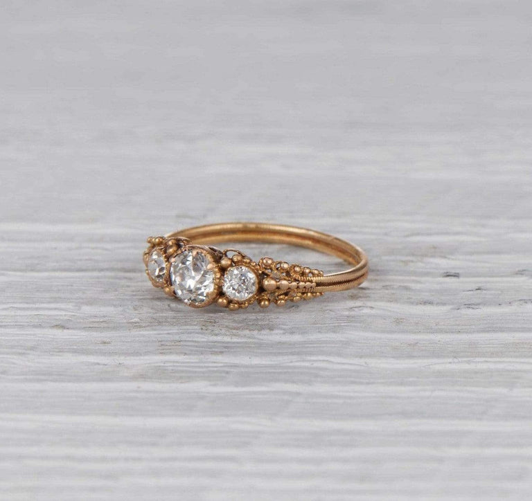 .49 Carat Victorian Three Stone Antique Ring