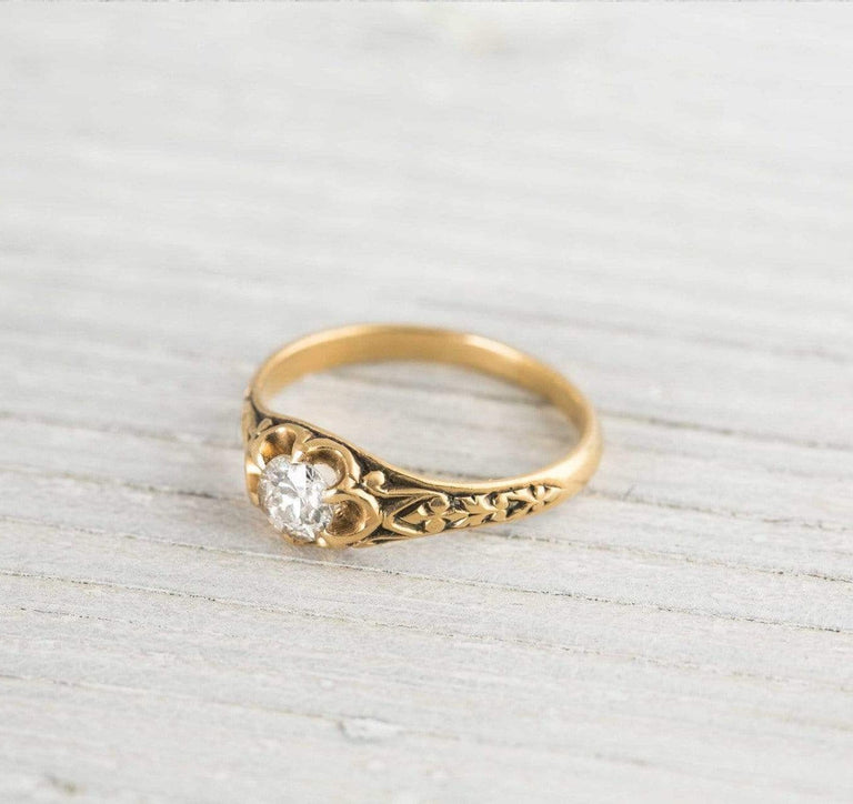 .50 Carat Antique Victorian Diamond & Gold Buttercup Engagement Ring