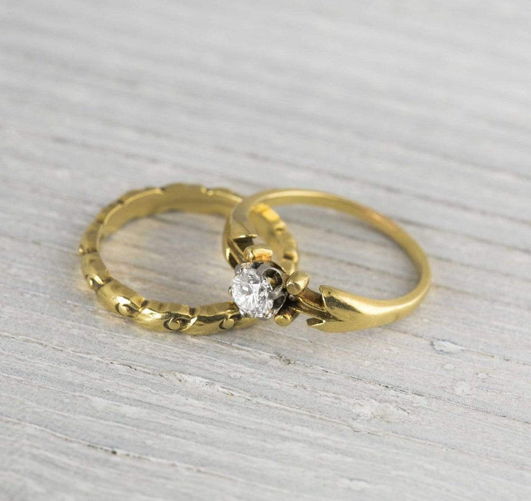 .50 Carat Diamond Engagement Ring & Wedding Band Set by Georg Jensen