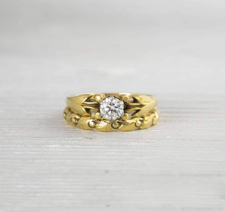 .50 Carat Diamond Engagement Ring & Wedding Band Set by Georg Jensen