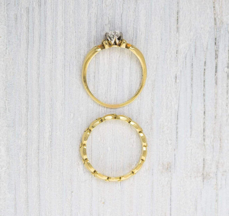 .50 Carat Diamond Engagement Ring & Wedding Band Set by Georg Jensen