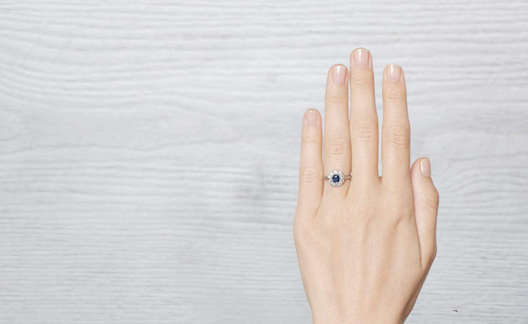 .50 Carat Edwardian Sapphire Cluster Ring