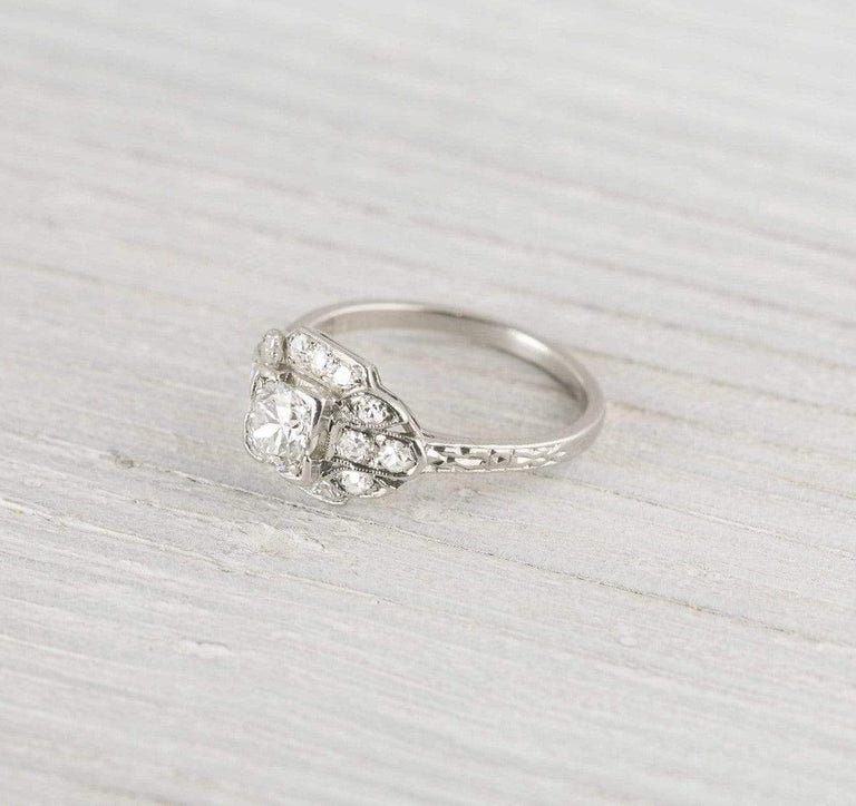 .50 Carat Vintage Art Deco Diamond Engagement Ring