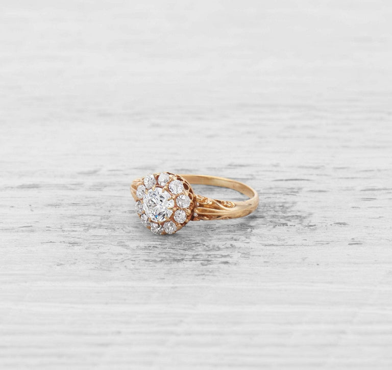 .51 CARAT VICTORIAN DIAMOND CLUSTER ENGAGEMENT RING