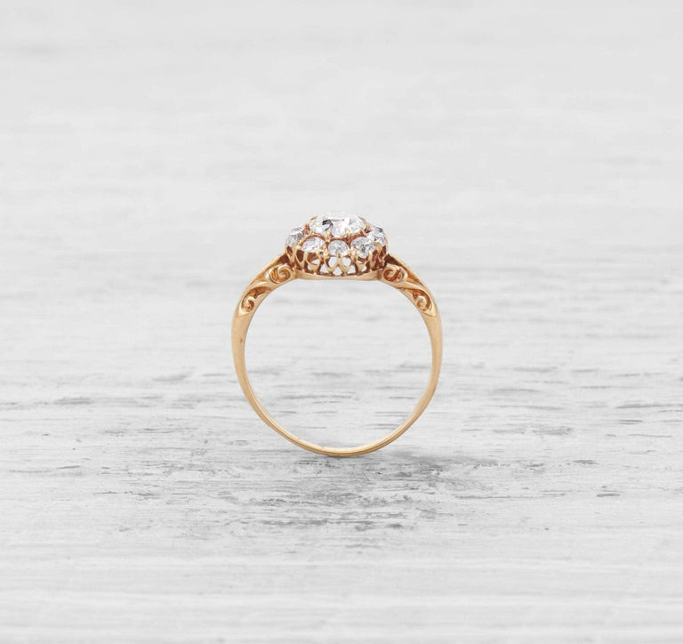 .51 CARAT VICTORIAN DIAMOND CLUSTER ENGAGEMENT RING