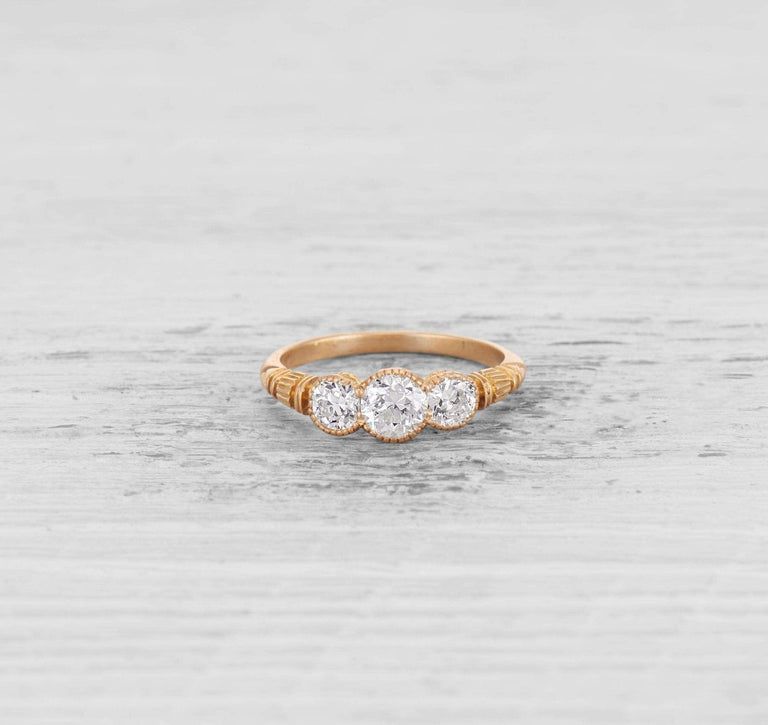 .52 CARAT VICTORIAN THREE STONE DIAMOND ENGAGEMENT RING