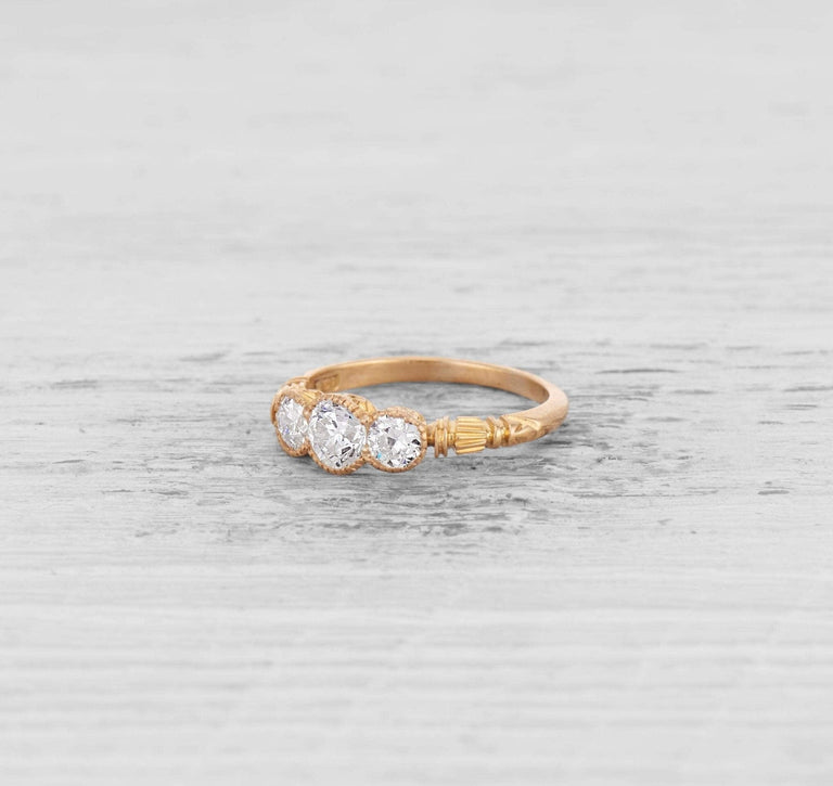 .52 CARAT VICTORIAN THREE STONE DIAMOND ENGAGEMENT RING