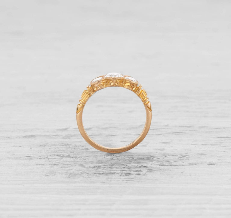 .52 CARAT VICTORIAN THREE STONE DIAMOND ENGAGEMENT RING