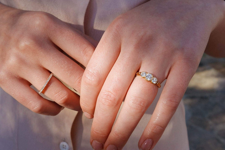 .52 CARAT VICTORIAN THREE STONE DIAMOND ENGAGEMENT RING