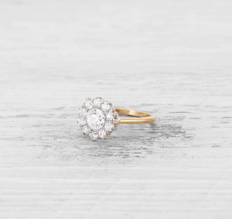 .56 CARAT EDWARDIAN DIAMOND CLUSTER ENGAGEMENT RING