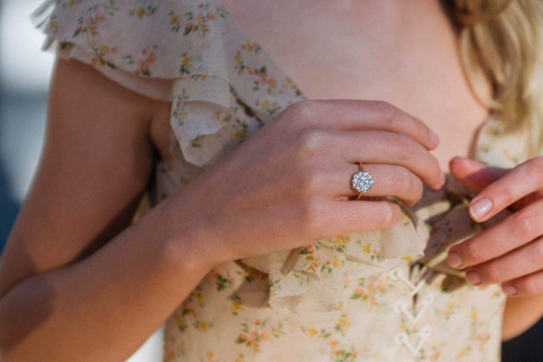 .56 CARAT EDWARDIAN DIAMOND CLUSTER ENGAGEMENT RING