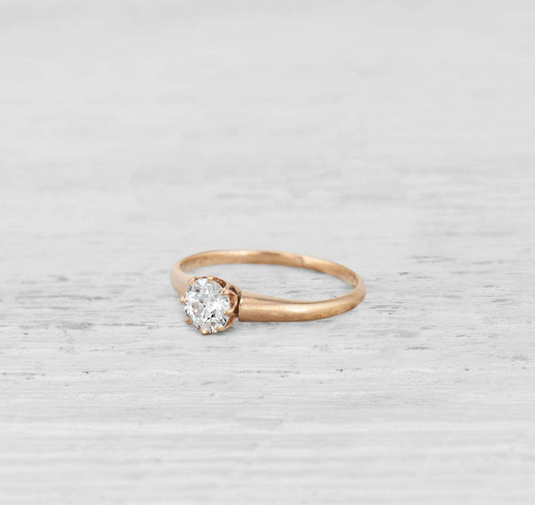 .56 Victorian Diamond Solitaire Antique Engagement Ring