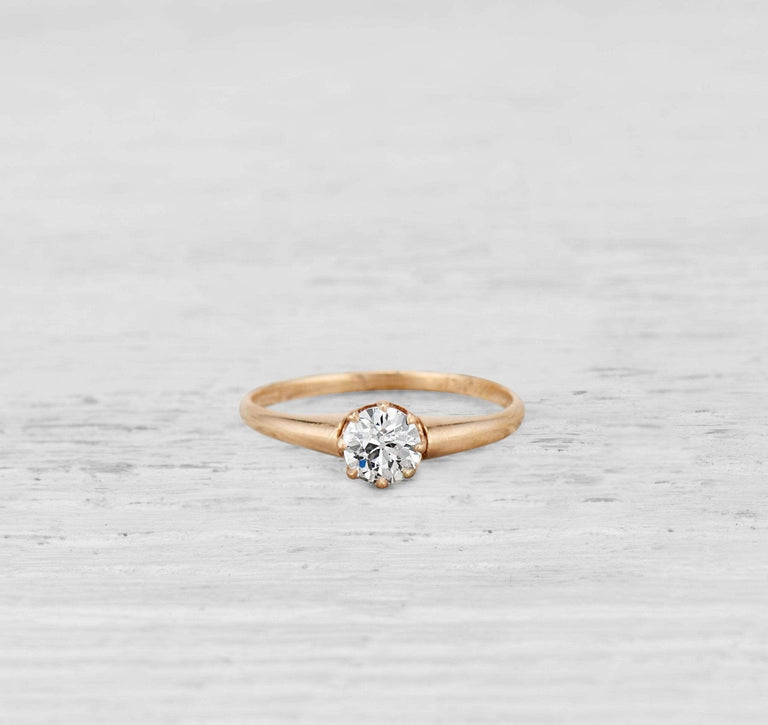 .56 Victorian Diamond Solitaire Antique Engagement Ring