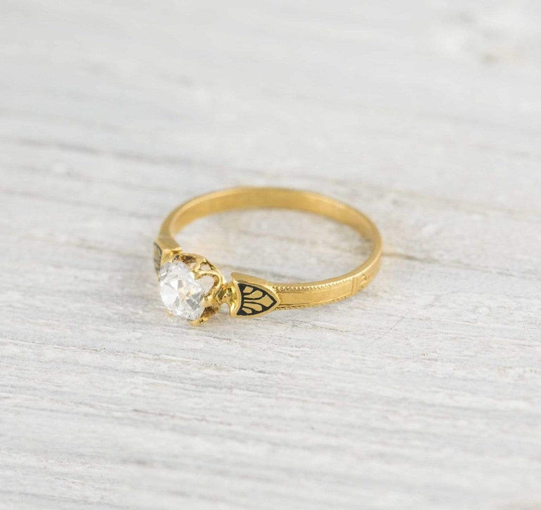 .57 Carat Vintage Diamond Buttercup Style Gold Engagement Ring