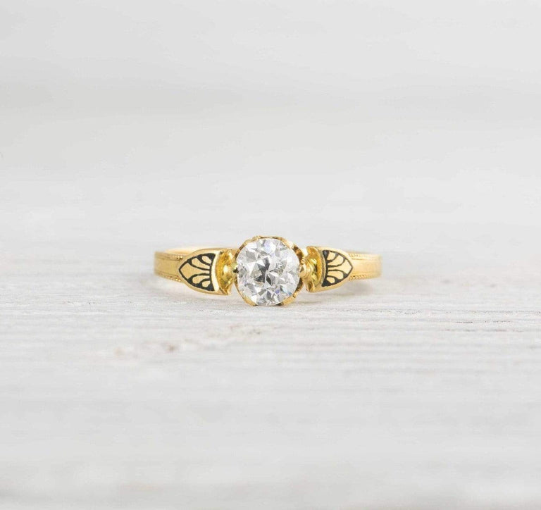 .57 Carat Vintage Diamond Buttercup Style Gold Engagement Ring