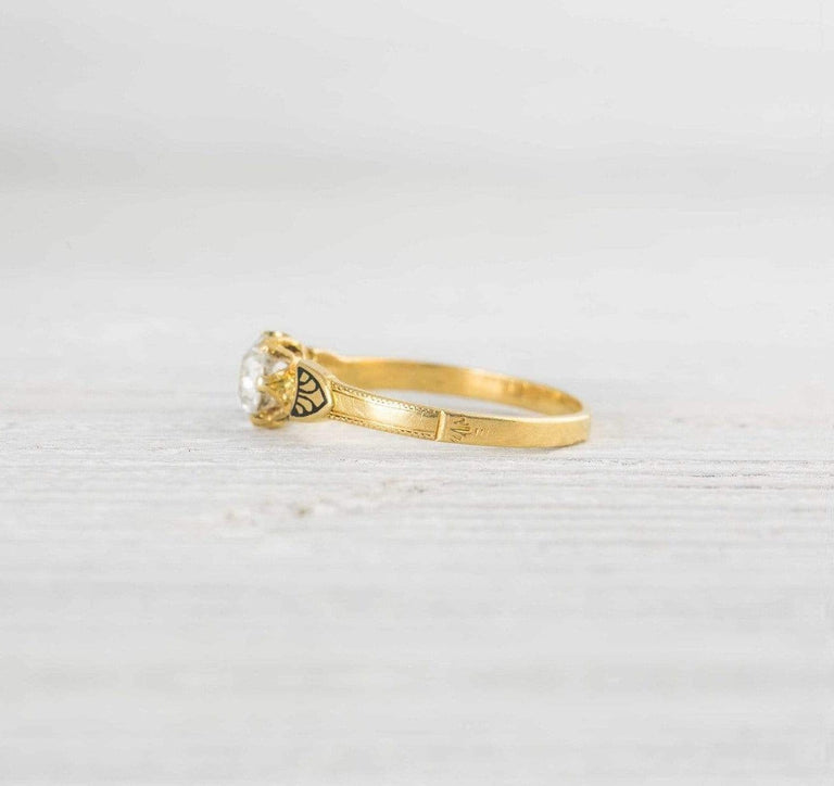 .57 Carat Vintage Diamond Buttercup Style Gold Engagement Ring