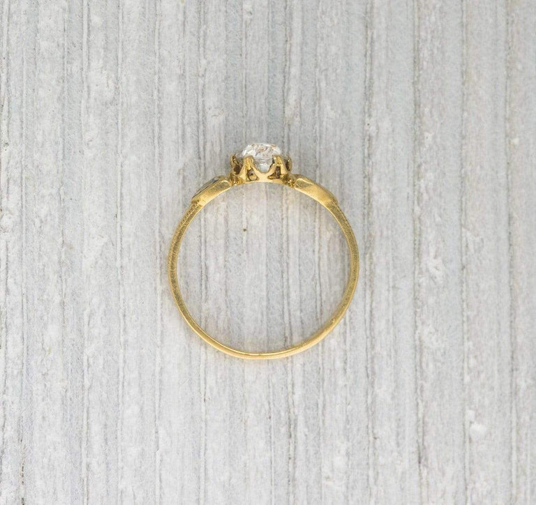 .57 Carat Vintage Diamond Buttercup Style Gold Engagement Ring