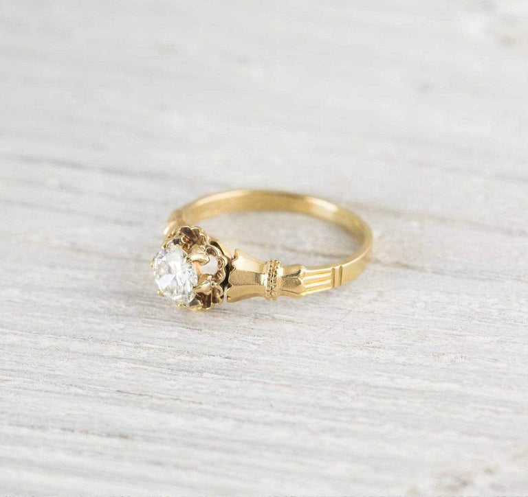 .60 Carat Antique Diamond & Gold Buttercup Engagement Ring