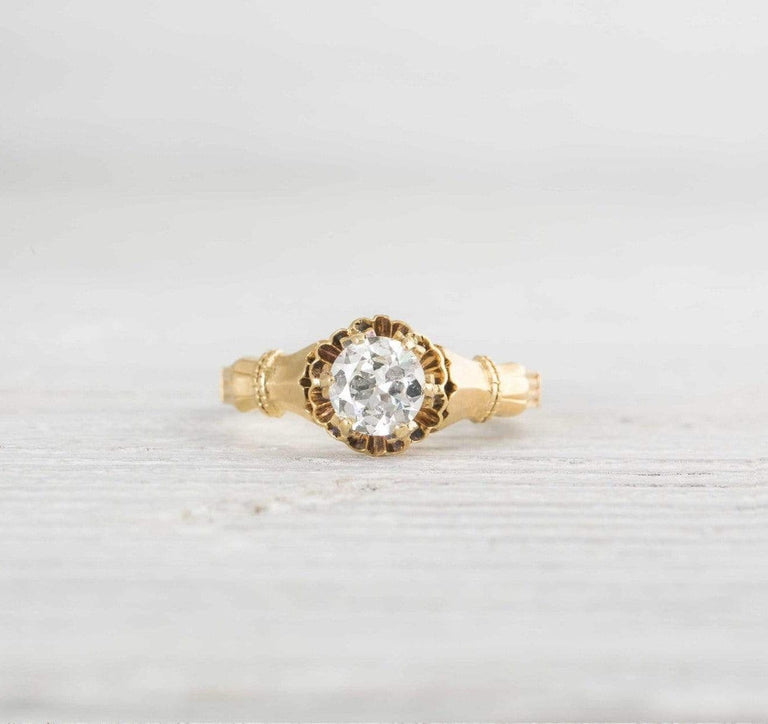.60 Carat Antique Diamond & Gold Buttercup Engagement Ring
