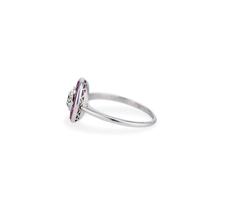 .60 Carat Edwardian Ruby and Diamond Target Ring