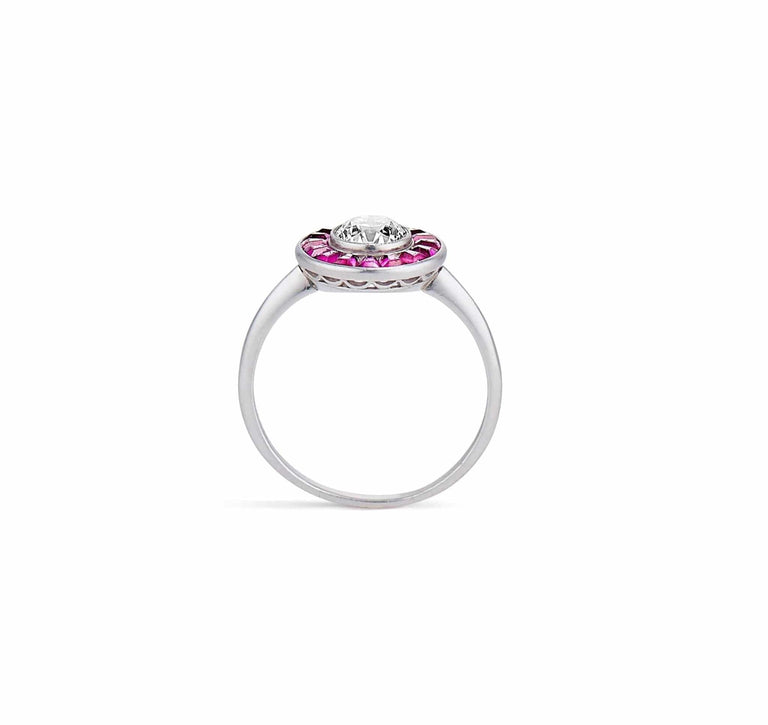 .60 Carat Edwardian Ruby and Diamond Target Ring
