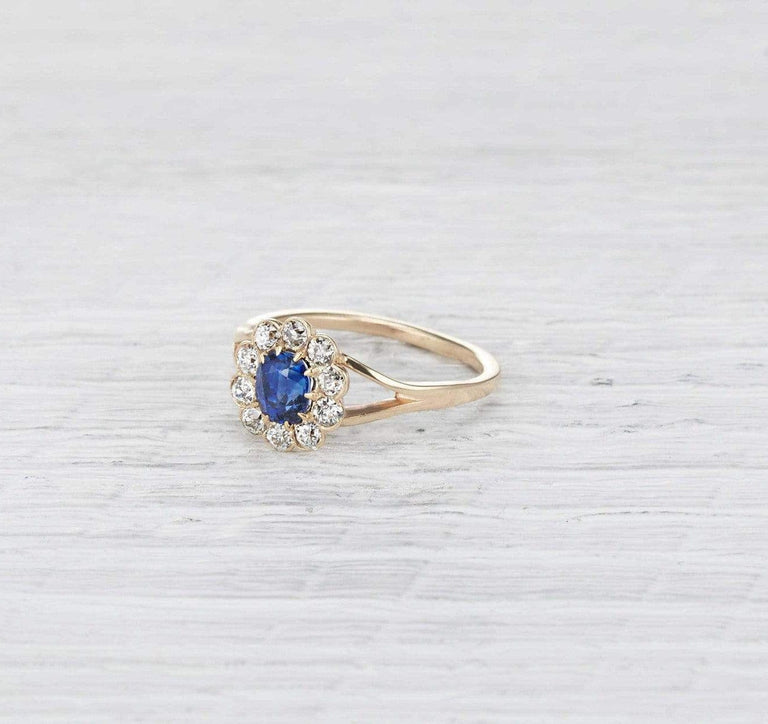 .60 Carat Late Victorian Sapphire Cluster Ring