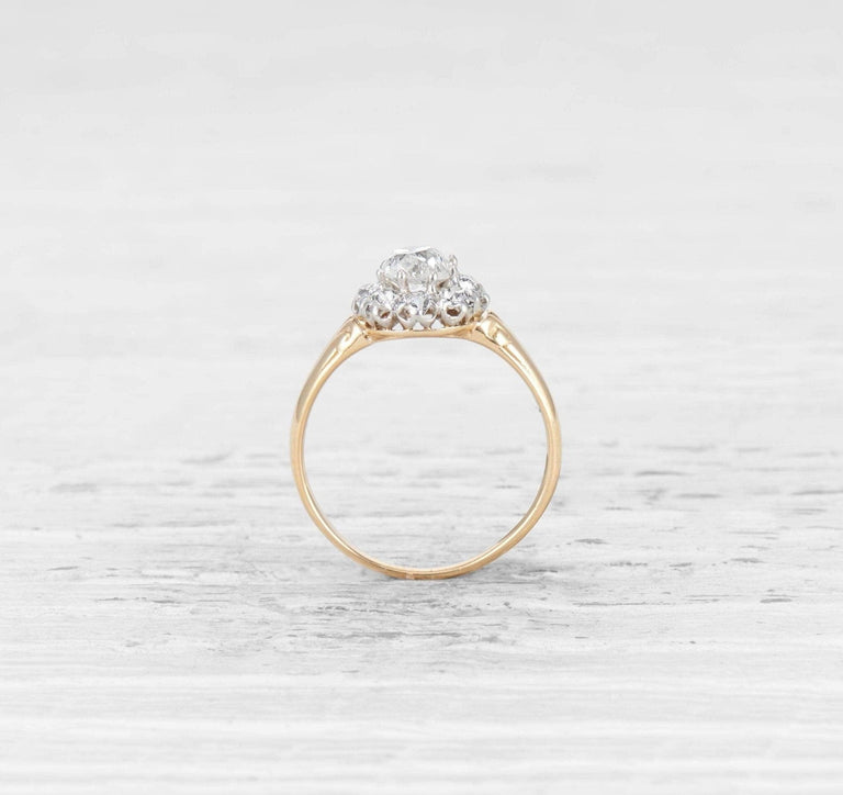 .63 CARAT VICTORIAN DIAMOND CLUSTER ENGAGEMENT RING
