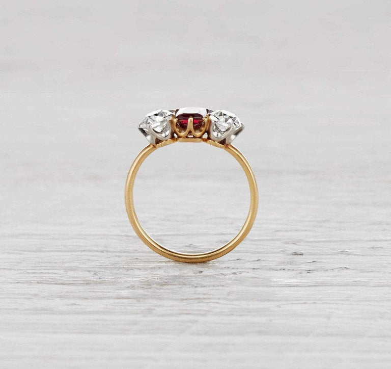 .65 Carat Victorian Garnet Three Stone Ring