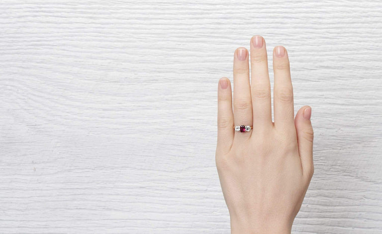 .65 Carat Victorian Garnet Three Stone Ring