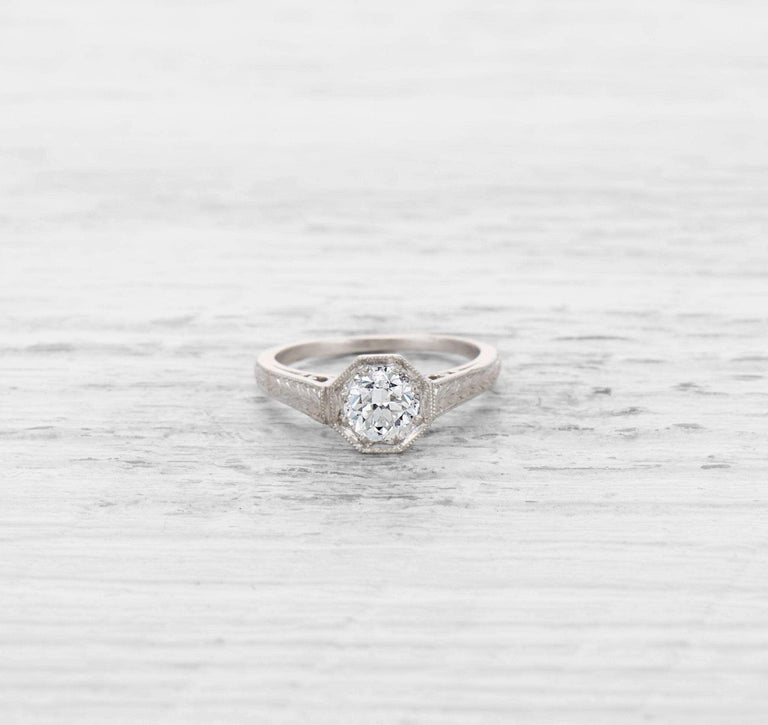 .66 CARAT ART DECO DIAMOND SOLITAIRE ENGAGEMENT RING