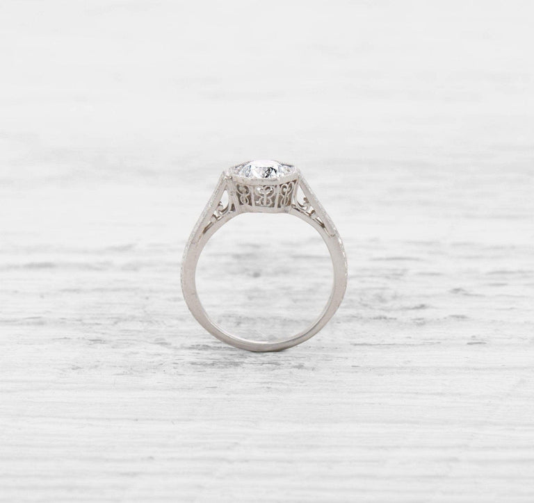 .66 CARAT ART DECO DIAMOND SOLITAIRE ENGAGEMENT RING