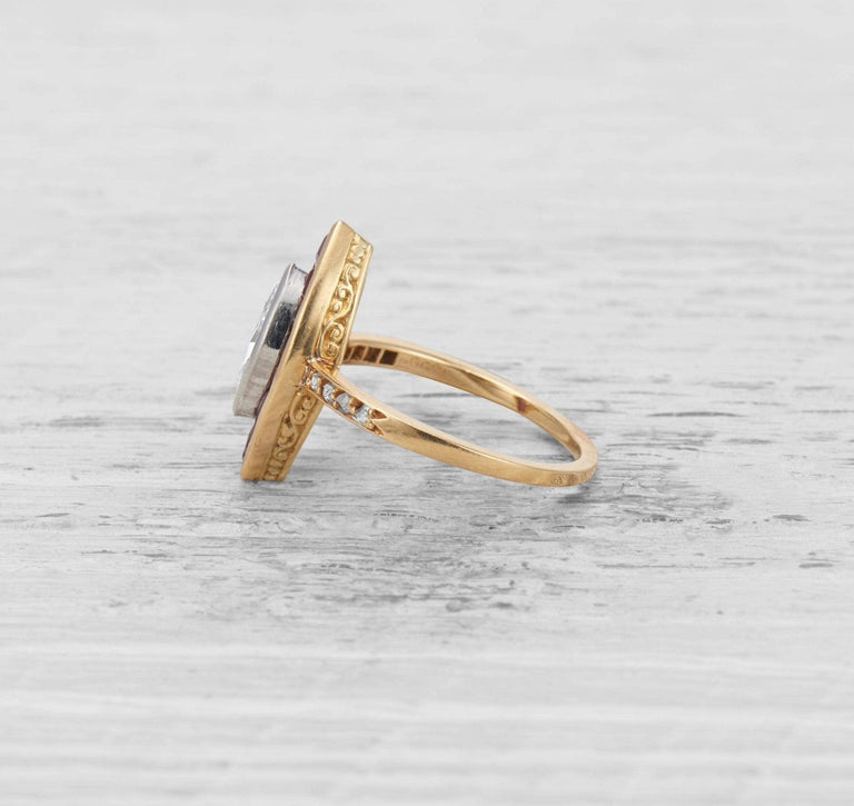 .67 CARAT CARTIER DIAMOND AND RUBY ENGAGEMENT RING