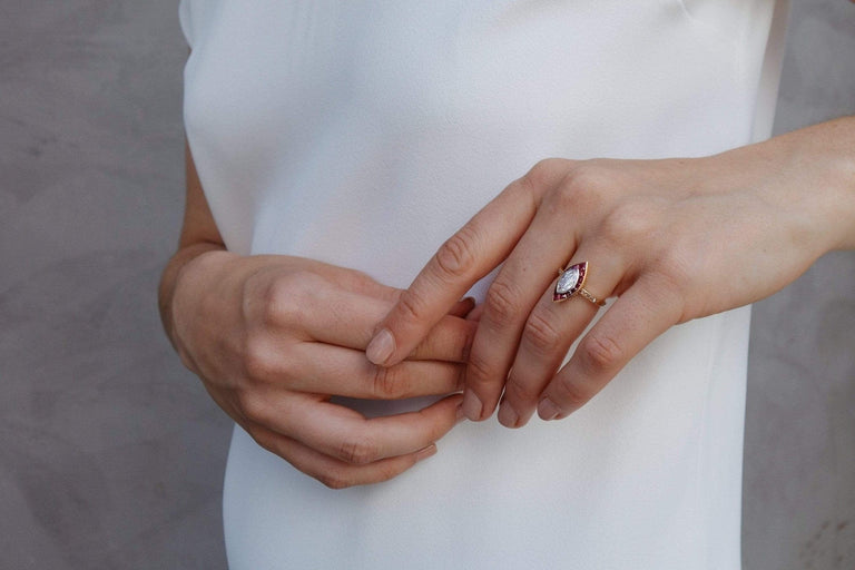 .67 CARAT CARTIER DIAMOND AND RUBY ENGAGEMENT RING