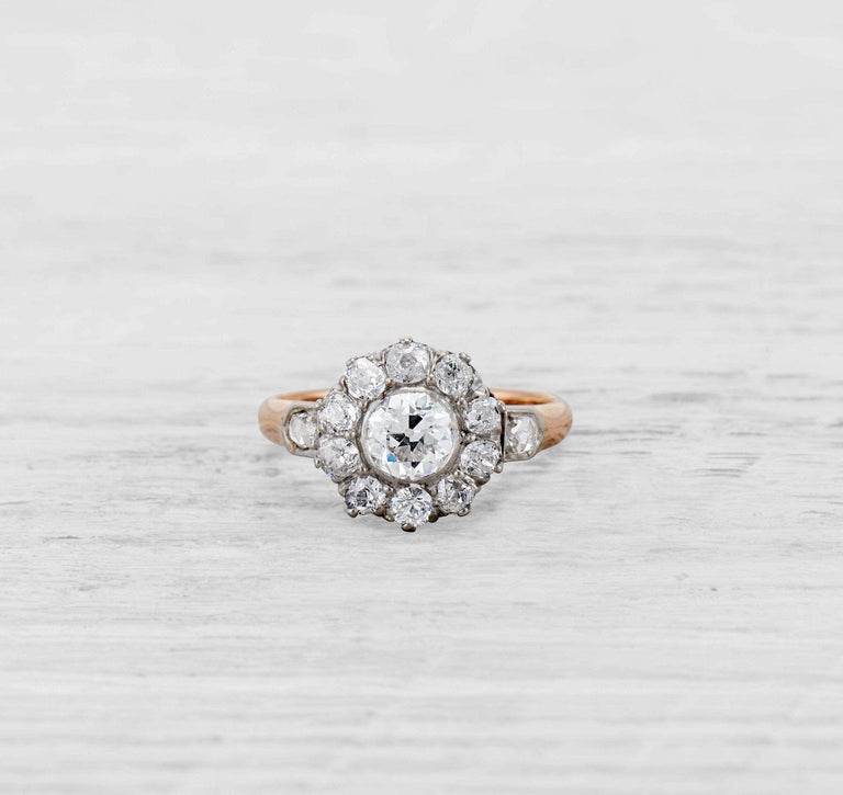 .69 CARAT EDWARDIAN DIAMOND CLUSTER RING