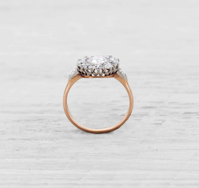 .69 CARAT EDWARDIAN DIAMOND CLUSTER RING
